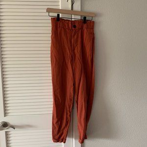 ZARA Women Slim Pants 7385/163, Rust, Size 26"